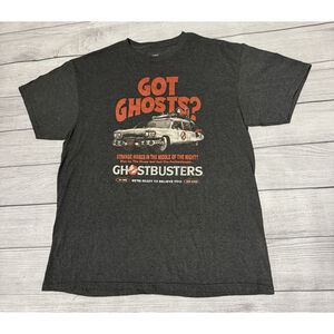 Ghostbusters T-Shirt "Got Ghosts?" Graphic Print Tee Grey Movie Men’s Size XL